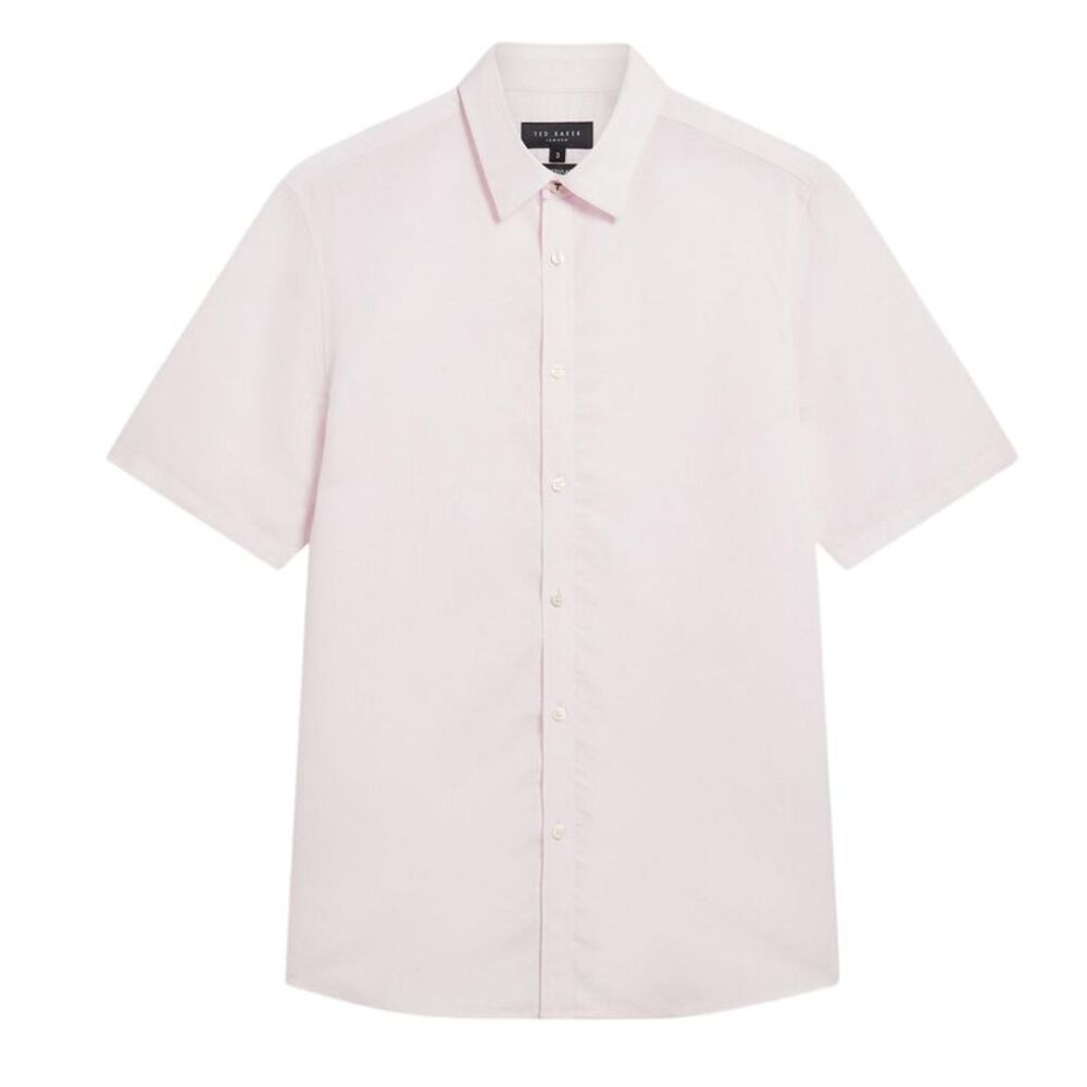 Ted Baker Mens Baker Regular Short-Sleeved Shirt / Light Pink